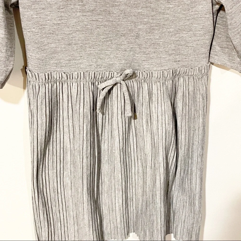 Wonder Nation Youth‎ Girls Small Grey Pleated Tie Waist Short Sleeve Dress